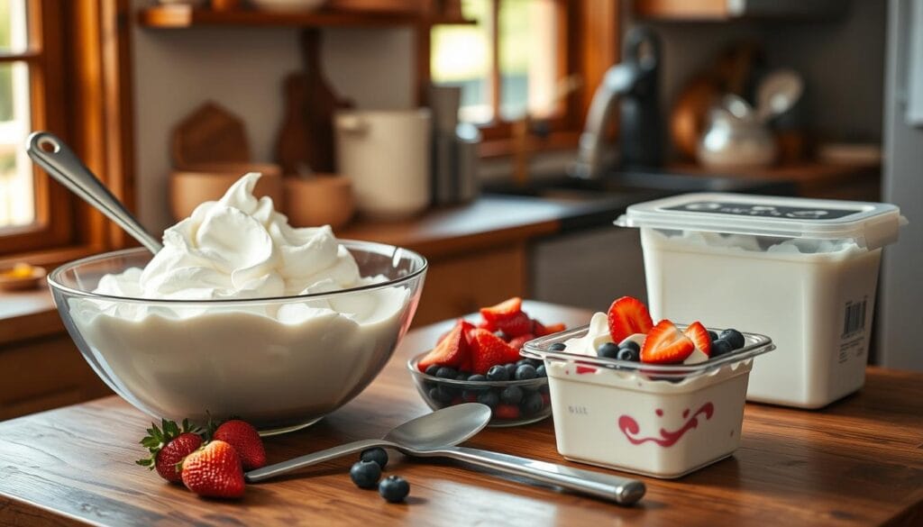 Homemade No Churn Ice Cream Preparation