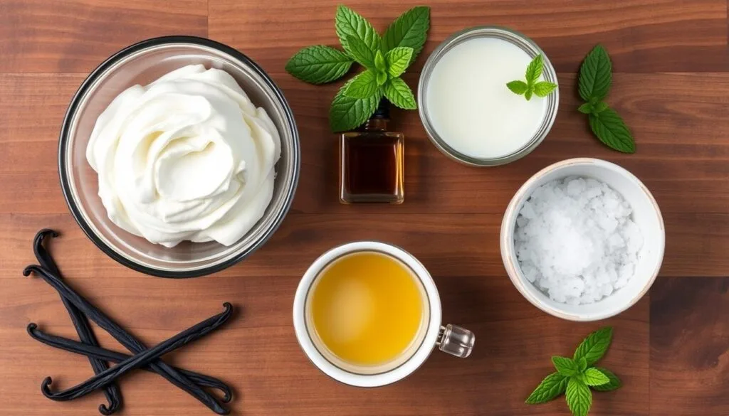 Ingredients for no churn vanilla ice cream Ingredients for no churn vanilla ice cream