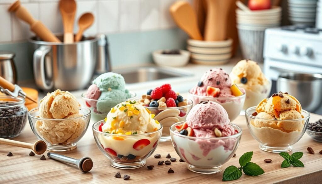 homemade ice cream with customizable flavors