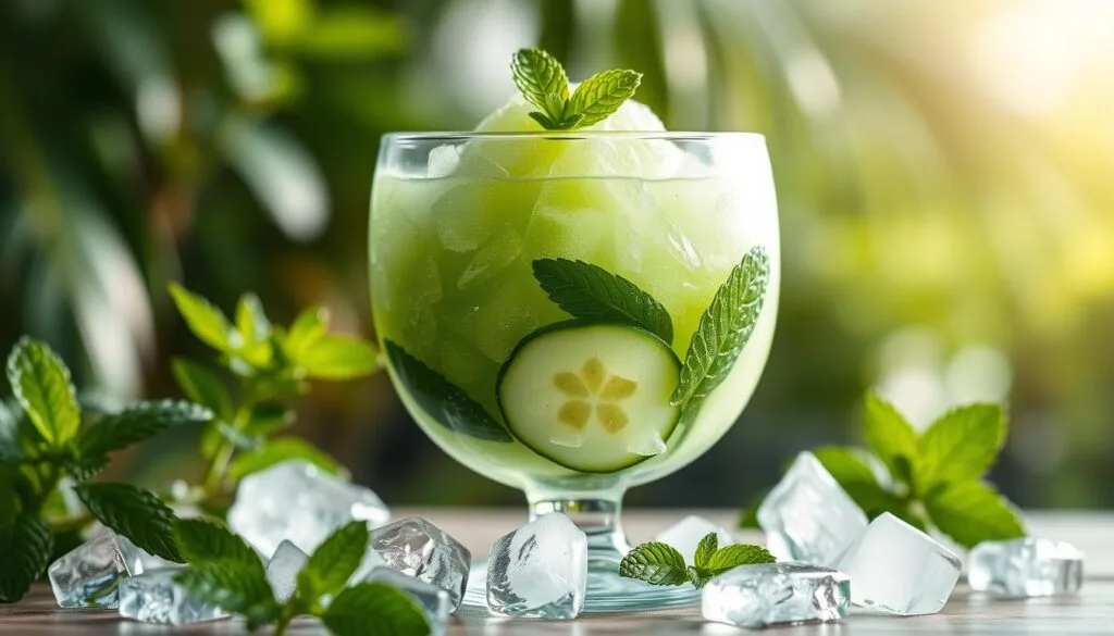 Cucumber mint mojito sorbet