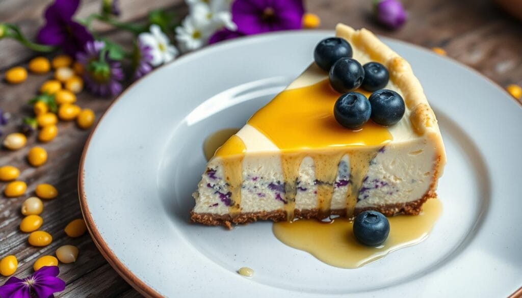 Sweet Corn and Blueberry Cheesecake