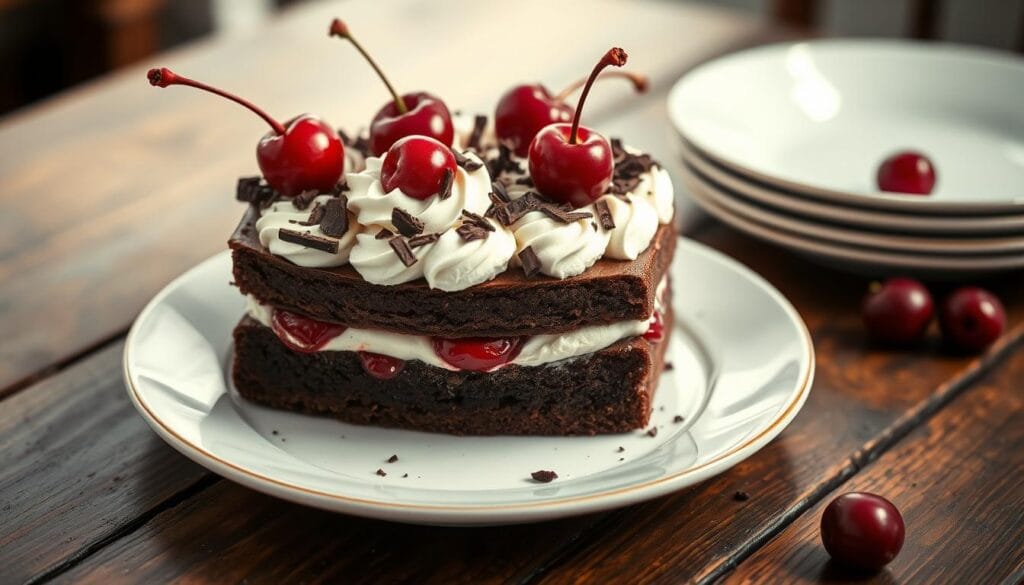 chocolate sponge cake with cherry filling
