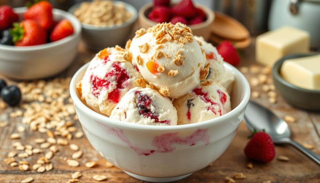 homemade crumble ice cream