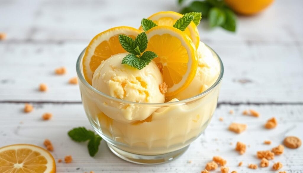 lemon curd cheesecake ice cream serving tips