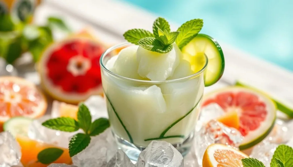 refreshing summer treat cucumber mint mojito sorbet