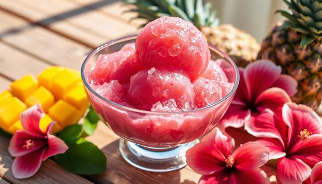tropical hibiscus tea sorbet