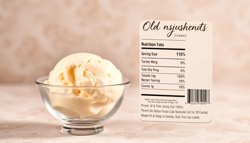 nutritional information for ice cream