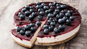 Sweet Corn and Blueberry Cheesecake