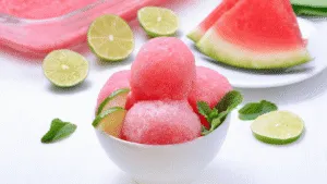 Watermelon Lime Frosé Sorbet