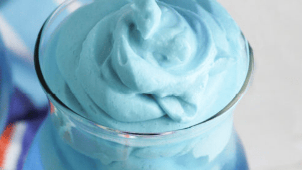 blue whipped cream for ice cream