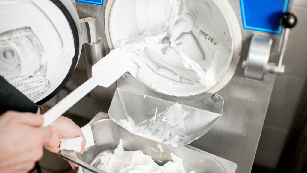 prepping ice cream maker