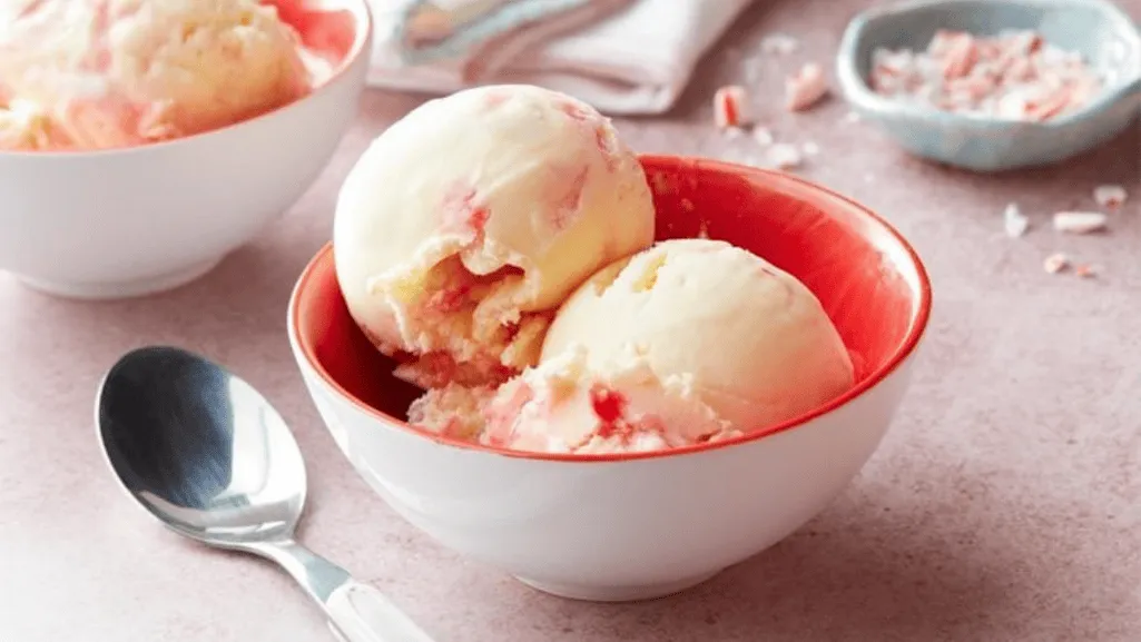 A delectable scoop of peppermint ice cream