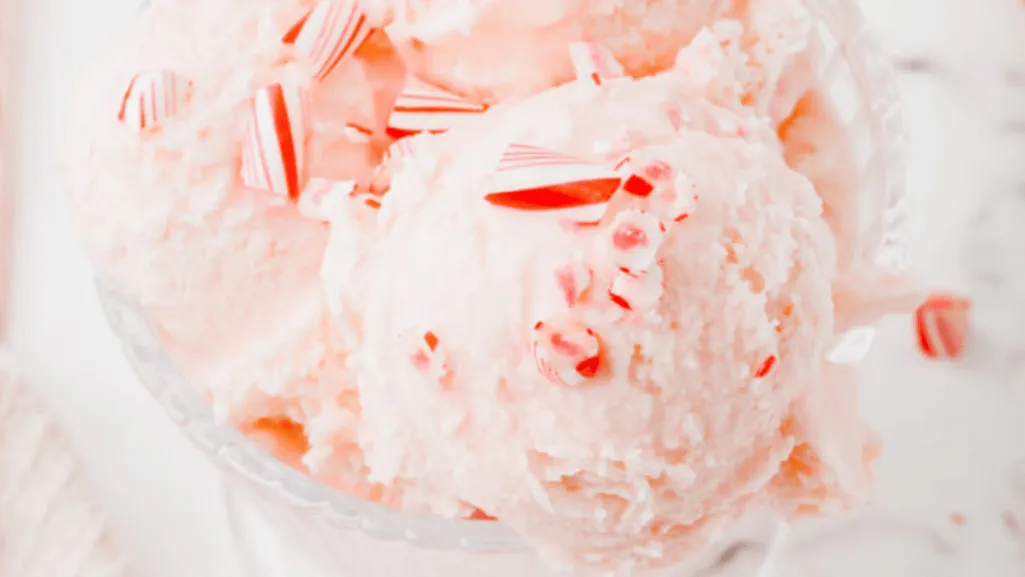 A delightful scoop of creamy peppermint ice cream