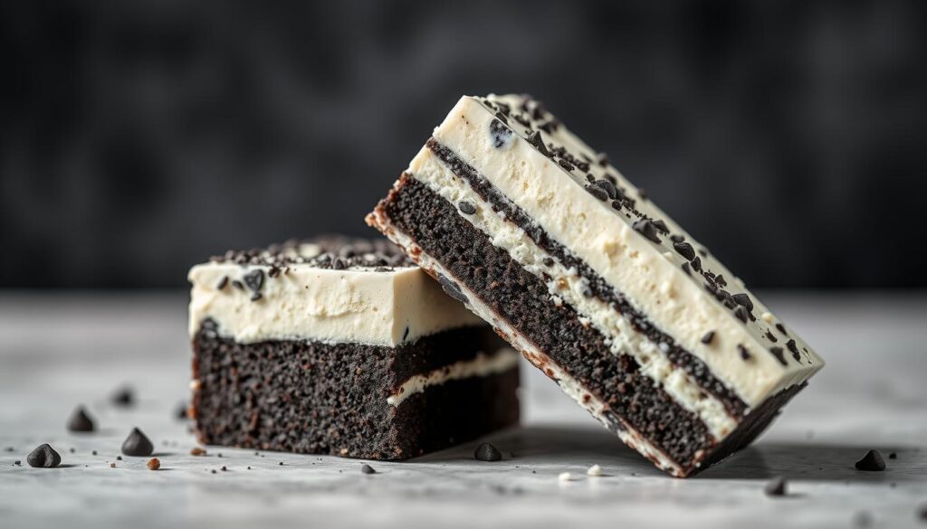 Generate an image of Van Leeuwen Black and White Layer Cake ice cream bars