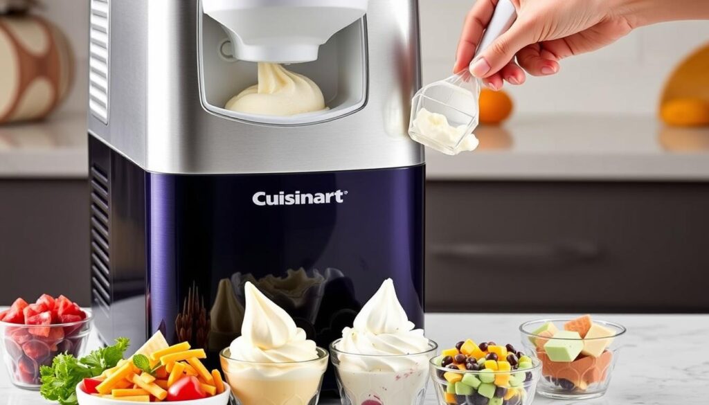 Generate an image of the Cuisinart Mix It In Soft Serve Ice Cream Maker.