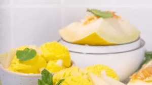 Cantaloupe with Ice Cream