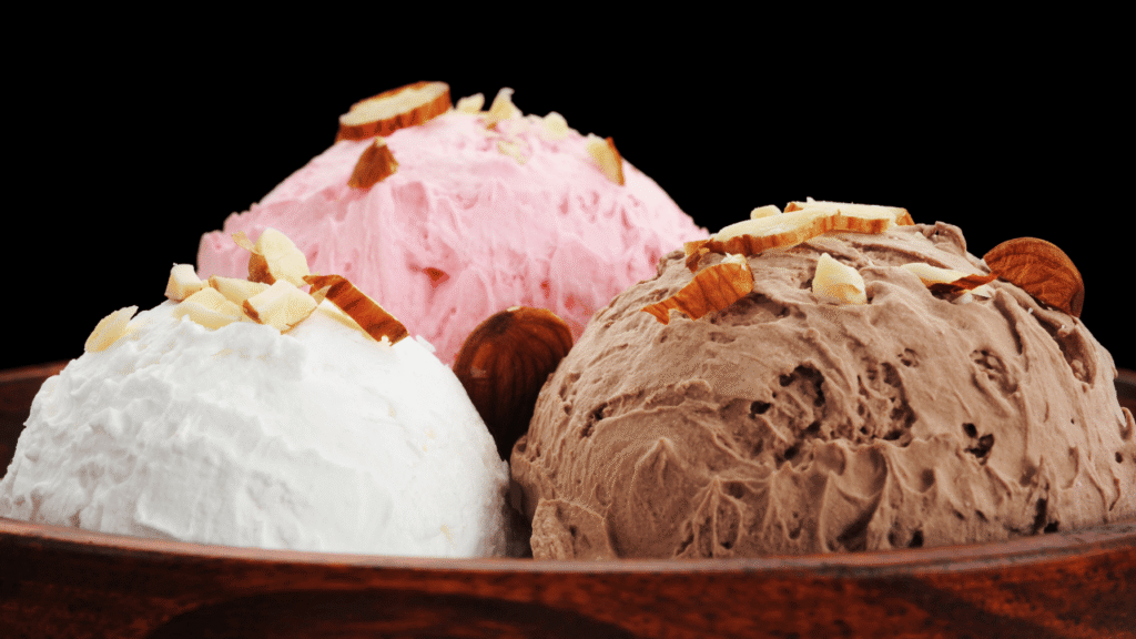 Step-by-Step Preparation and Churning Process Ice Cream with Almond Milk
