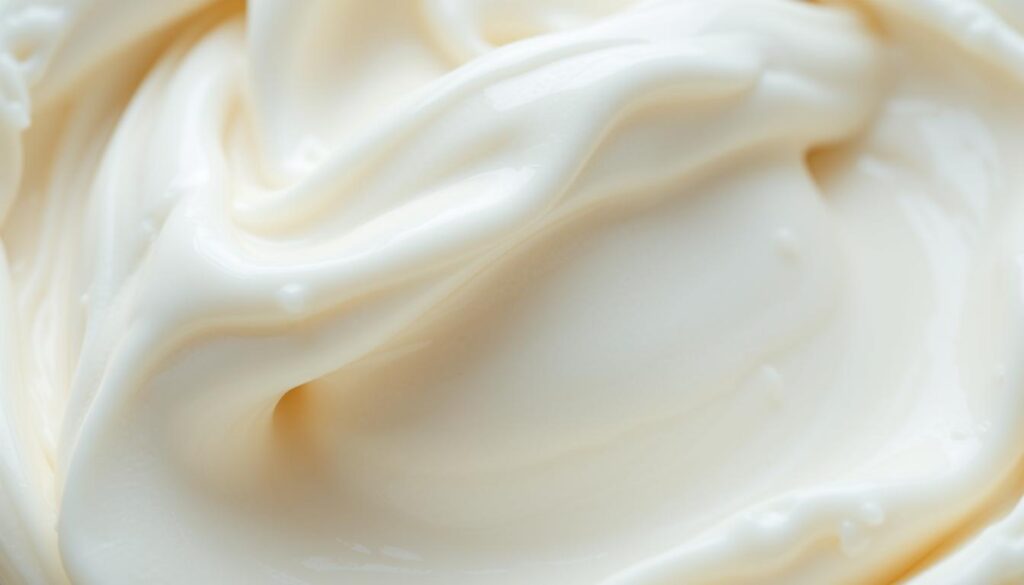 a close-up, high-resolution image of a churning ice cream texture with a glossy, smooth, and creamy appearance. the texture should have a swirling, undulating pattern with subtle variations in color and sheen, ranging from a pale, icy white to a soft, creamy off-white. the lighting should be soft and diffused, creating gentle shadows and highlights that accentuate the tactile quality of the ice cream. the camera angle should be slightly tilted, giving a dynamic, close-up perspective that draws the viewer into the sensual, tactile nature of the churned ice cream. the overall mood should evoke a sense of artisanal craftsmanship and the satisfying, indulgent experience of homemade ice cream.