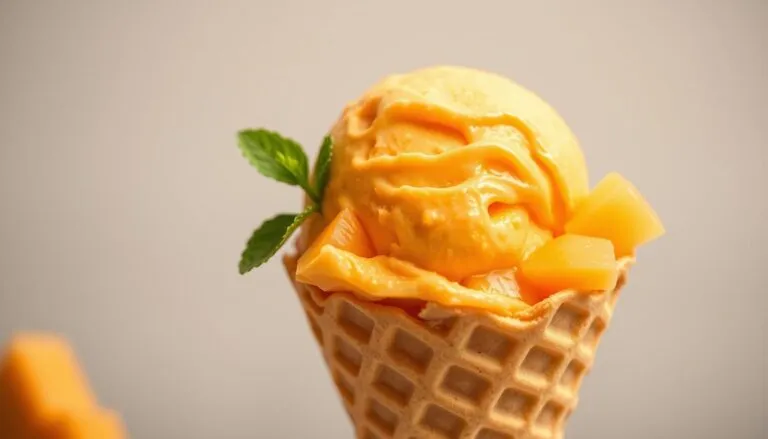 cantaloupe and ice cream