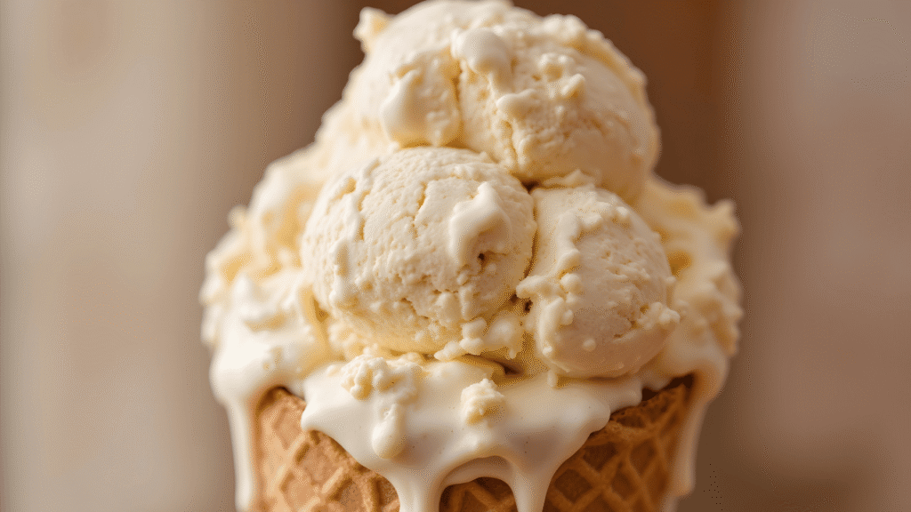A perfectly blended mixture of various ingredients, including creamy milk, fragrant vanilla, and aromatic spices. The concoction swirls together in a mesmerizing dance, creating a visually captivating and mouthwatering display. Soft, dreamy lighting casts a warm glow, accentuating the rich, velvety texture of the mixture. The scene is captured from a close-up angle, allowing the viewer to fully immerse themselves in the intricate layers of flavor and aroma. The overall atmosphere evokes a sense of culinary artistry and the promise of a delightful, homemade treat. Horchata Ice Cream recipe Pro Tips, Troubleshooting, and Flavor Boosts