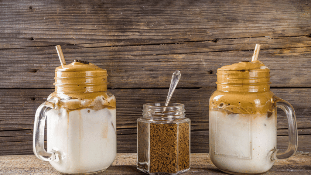Make Milky Coffee recipe at Home 3 Step-by-Step Preparation and Coffee Syrup Technique